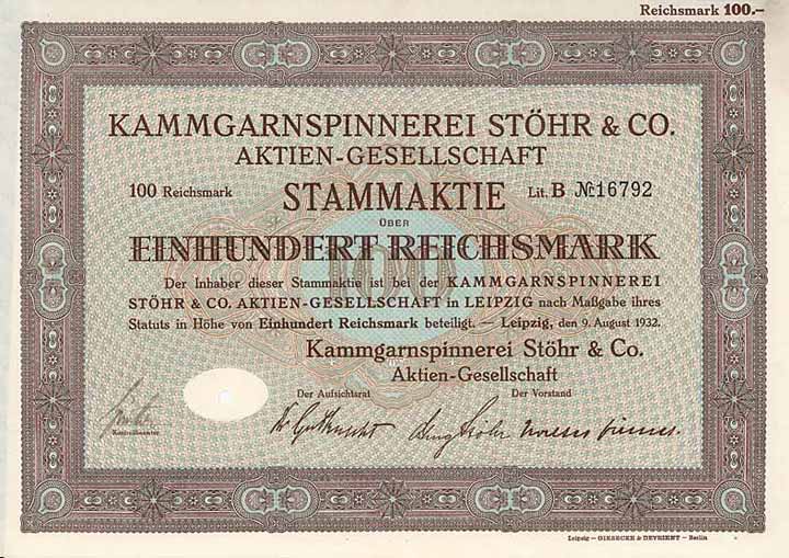 Kammgarnspinnerei Stöhr & Co. AG