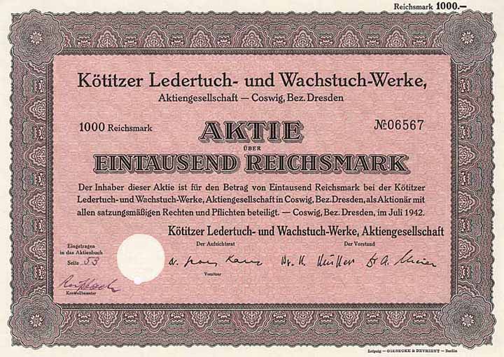 Kötitzer Ledertuch- und Wachstuch-Werke AG