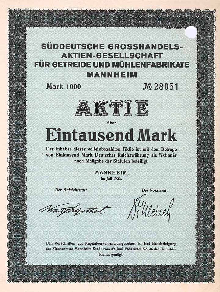 Süddeutsche Grosshandels-AG für Getreide und Mühlenfabrikate