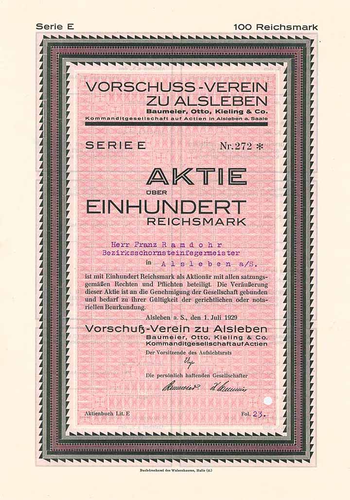 Vorschuß-Verein zu Alsleben Baumeier, Otto, Kieling & Co. KGaA