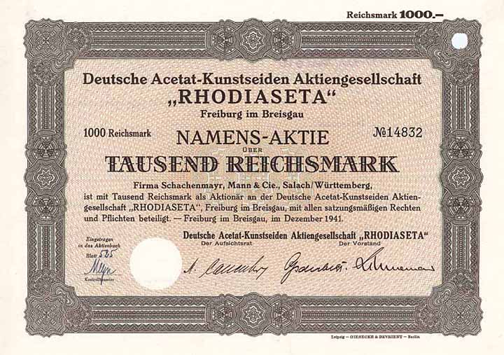 Deutsche Acetat-Kunstseiden AG "RHODIASETA"