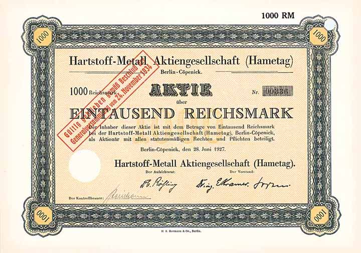 Hartstoff-Metall AG (Hametag)