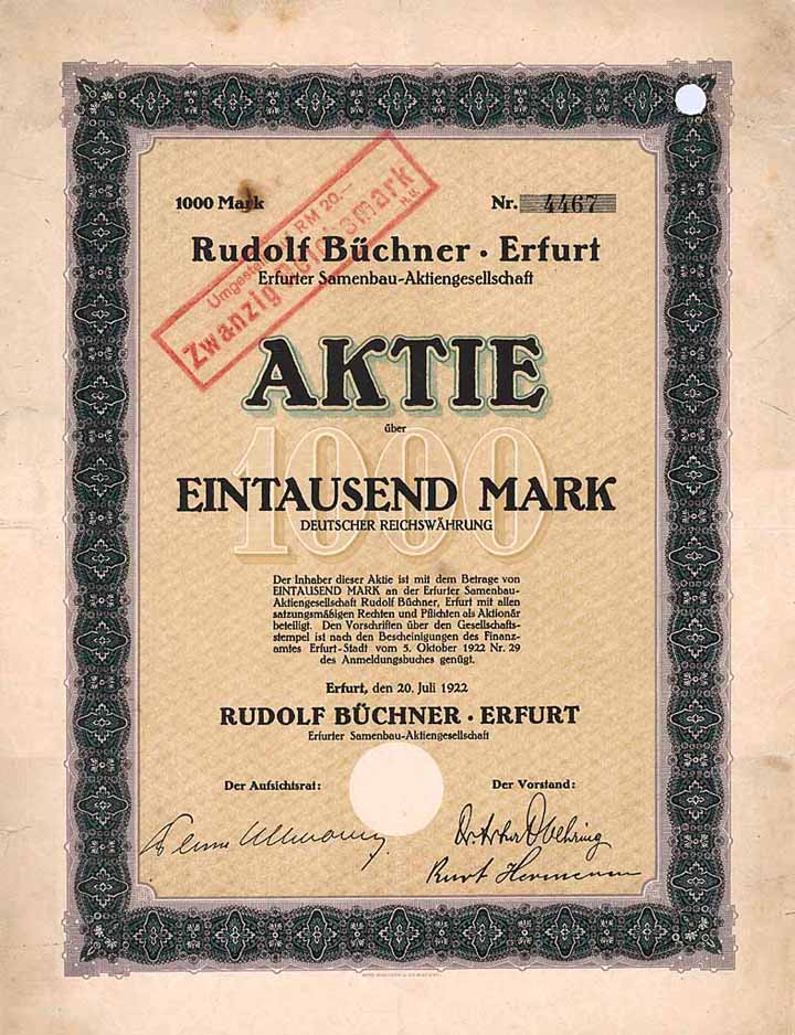 Rudolf Büchner - Erfurt Erfurter Samenbau-AG