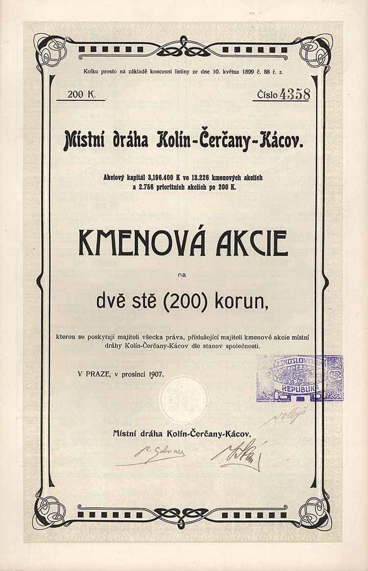 Lokalbahn Kolin-Cercany-Kacov (Mistni dráha Kolin-Cercany-Kácov)