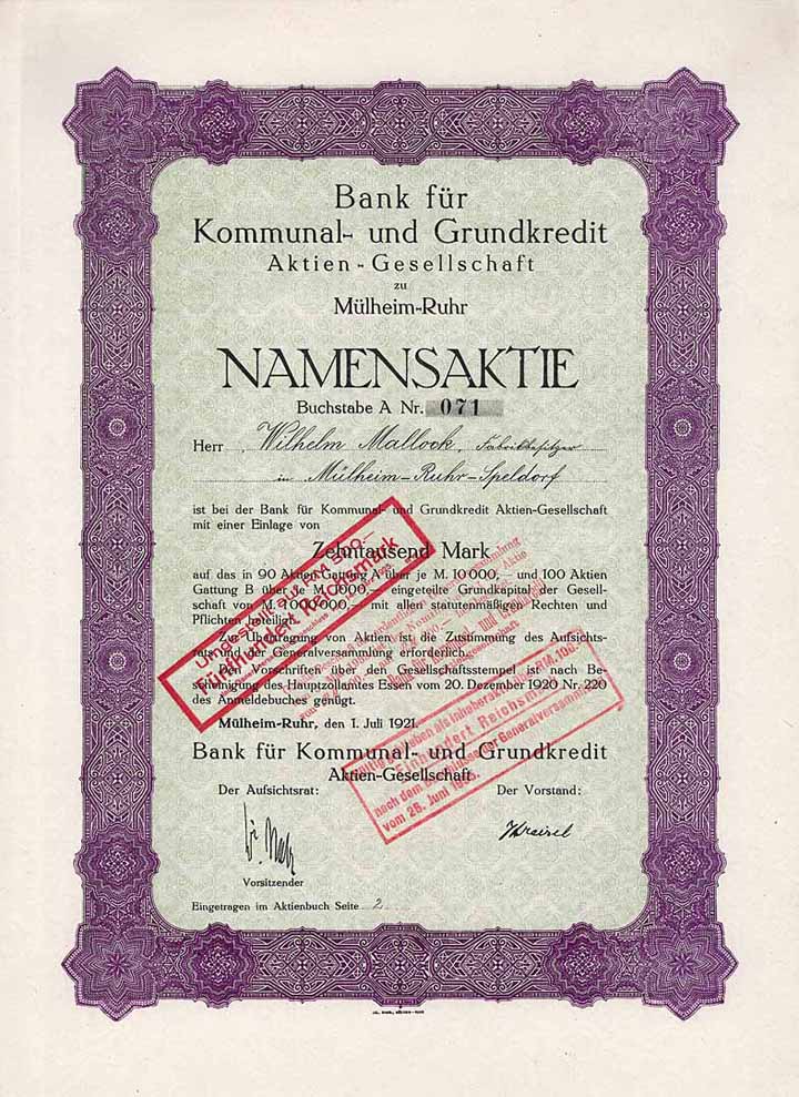 Bank für Kommunal- und Grundkredit AG