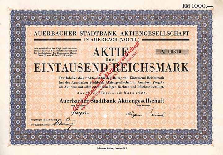 Auerbacher Stadtbank AG