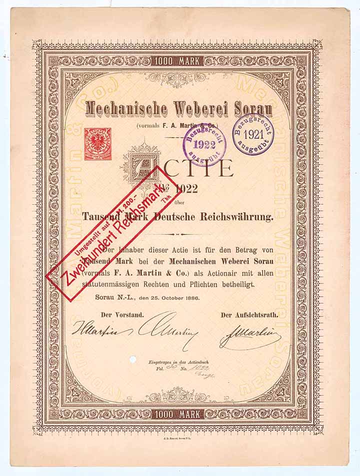 Mechanische Weberei Sorau vorm. F. A. Martin & Co.