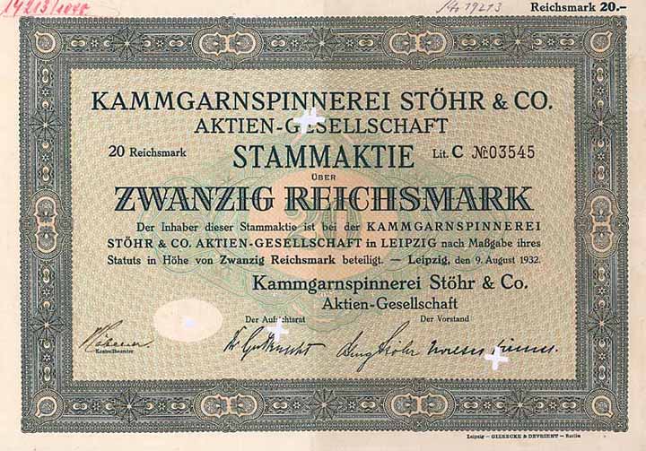 Kammgarnspinnerei Stöhr & Co. AG