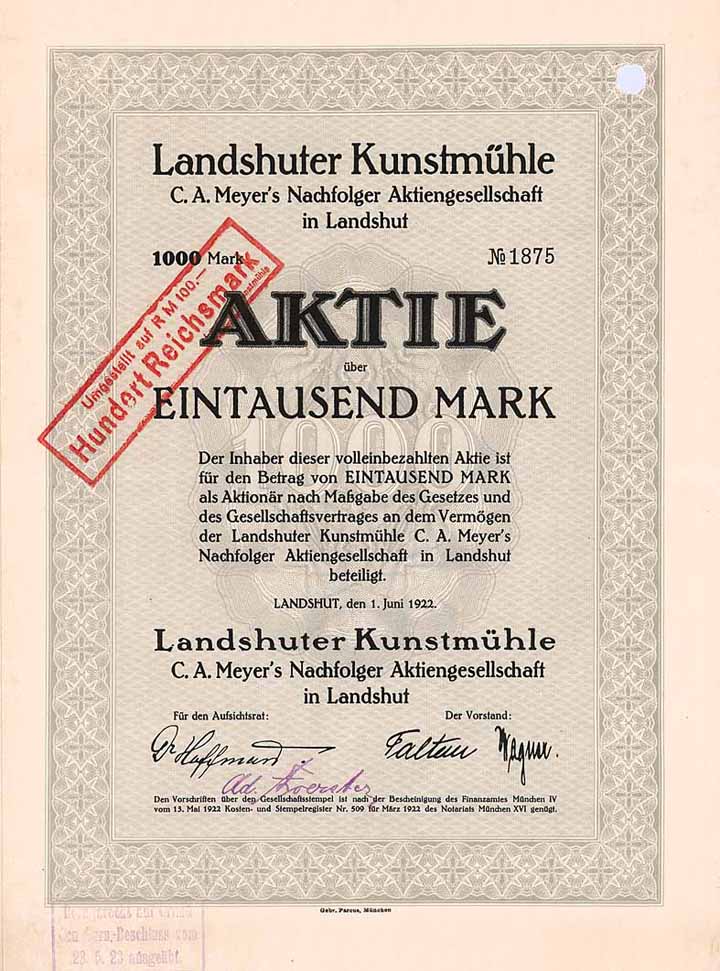 Landshuter Kunstmühle C. A. Meyer's Nachfolger AG