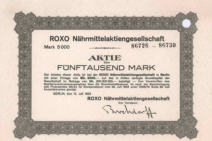 ROXO Nährmittelaktiengesellschaft