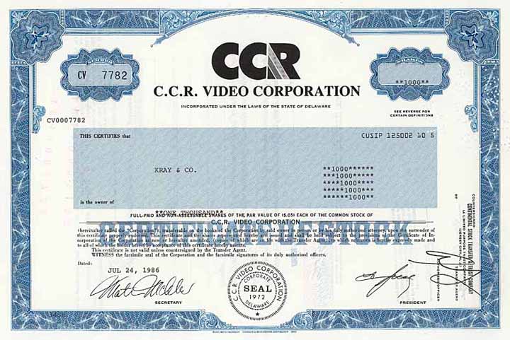 C. C. R. Video Corp.