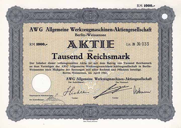 AWG Allgemeine Werkzeugmaschinen-AG