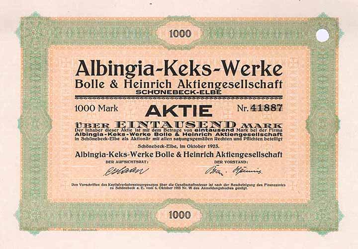 Albingia-Keks-Werke Bolle & Heinrich AG