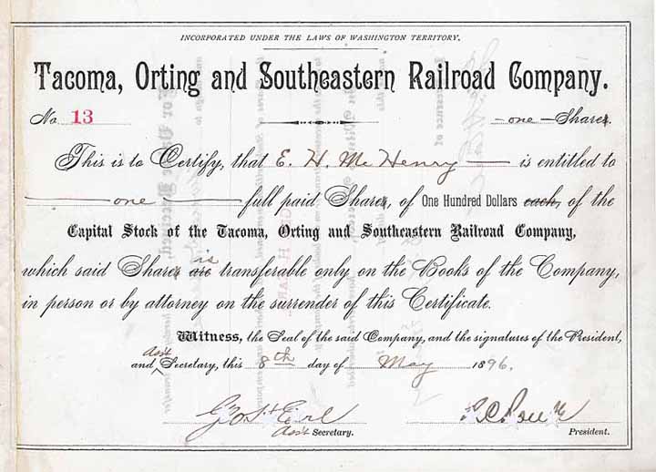 Tacoma, Orting & Southeastern Railroad