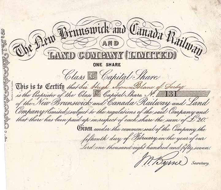 New Brunswick and Canada Railway and Land Company Ltd.