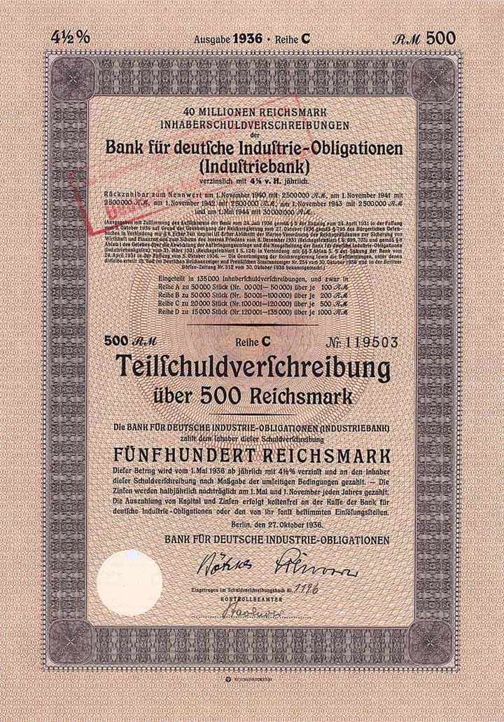 Bank für deutsche Industrie-Obligationen (Industriebank)