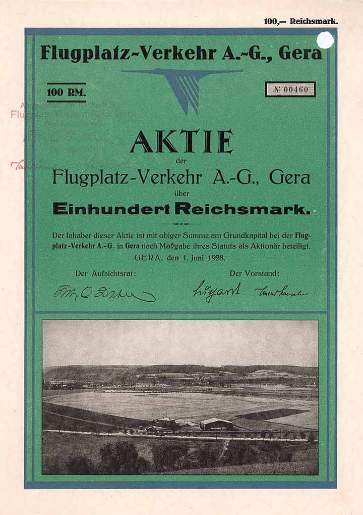 Flugplatz-Verkehr AG (Datum überstempelt: 10.4.1929)