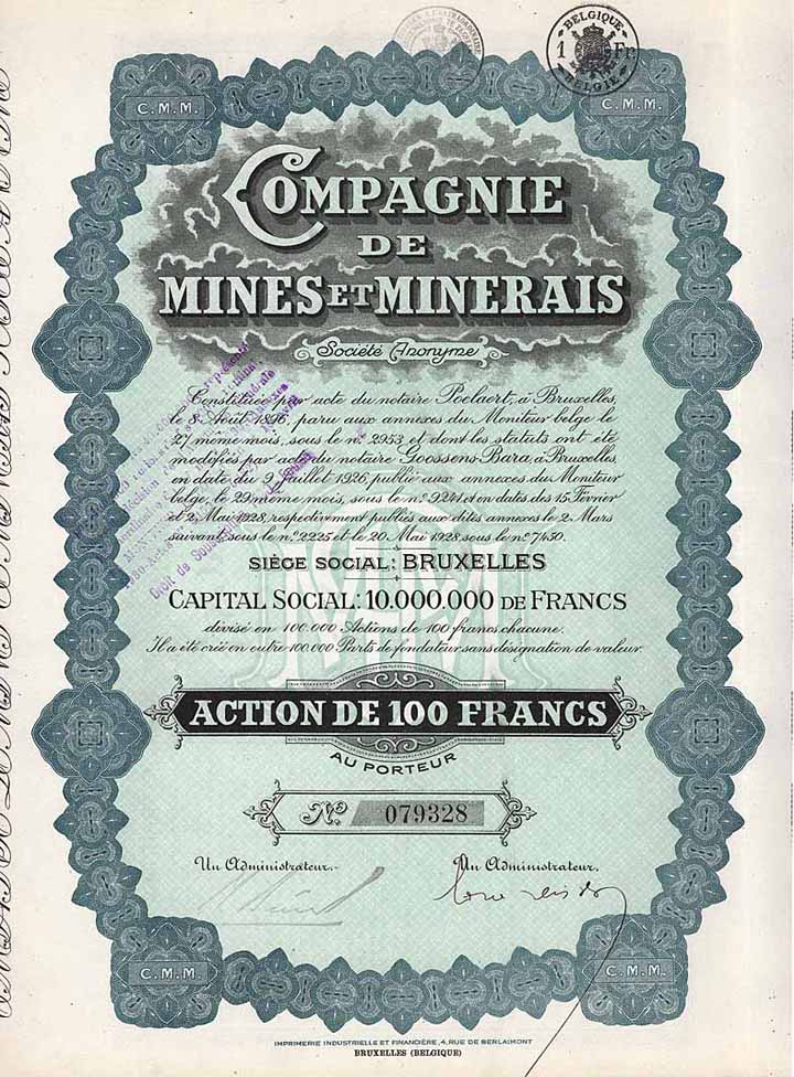 Cie. de Mines et Minerais