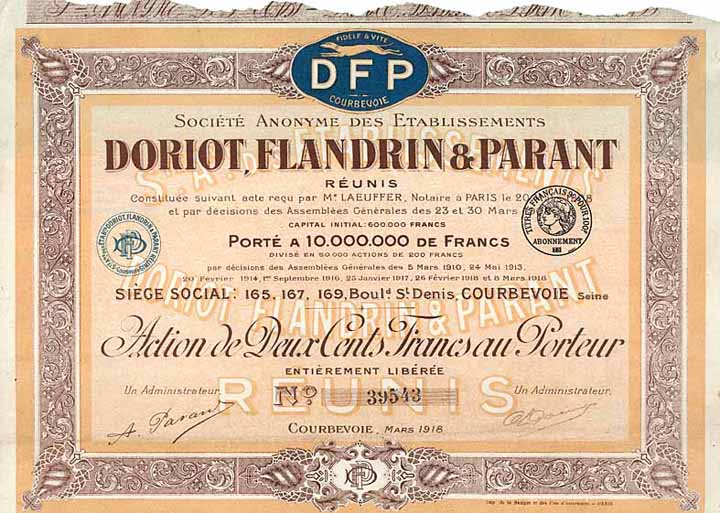 S.A. des Etablissements Doriot, Flandrin & Parant