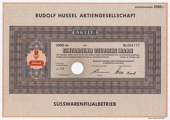 Rudolf Hussel AG Süsswarenfilialbetrieb