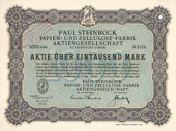 Paul Steinbock Papier- u. Zellulose-Fabrik AG