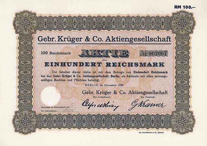 Gebr. Krüger & Co. AG