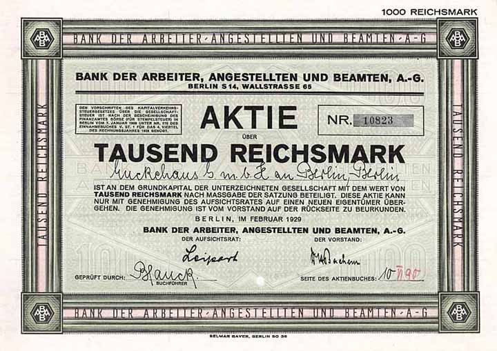 Bank der Arbeiter, Angestellten und Beamten AG