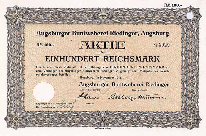 Augsburger Buntweberei vorm. L. A. Riedinger