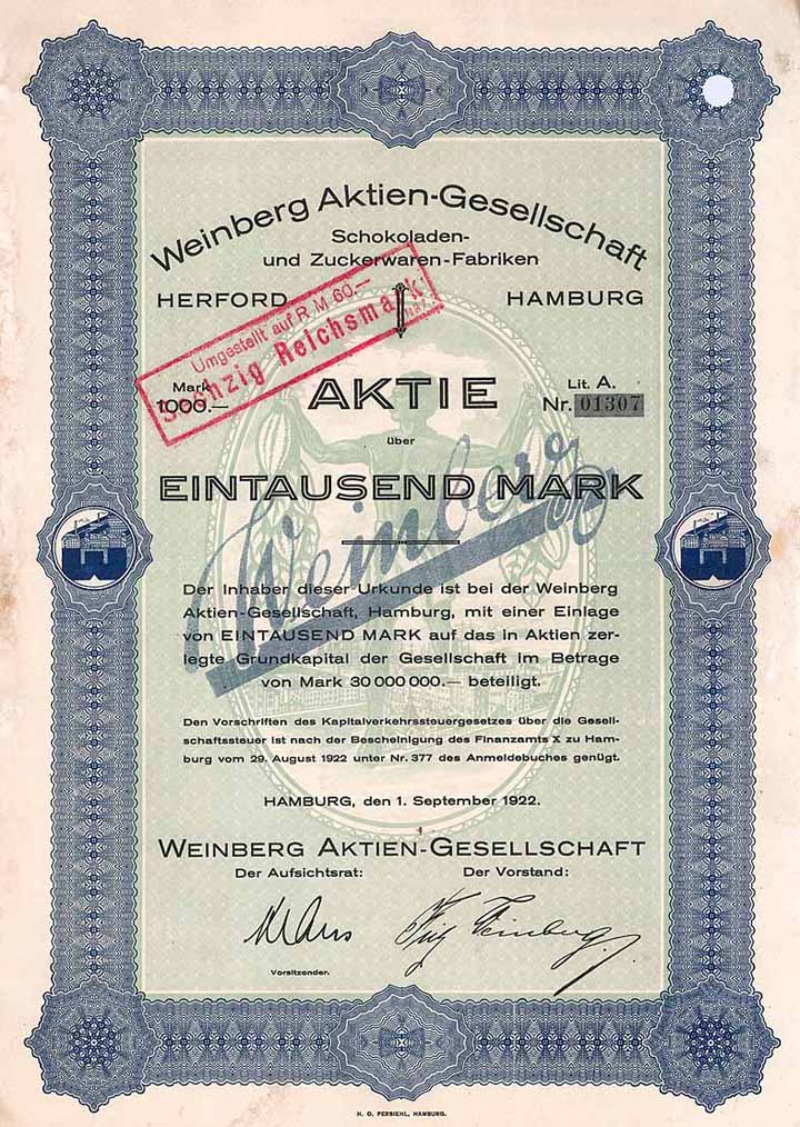 Weinberg AG Schokoladen- und Zuckerwaren-Fabriken