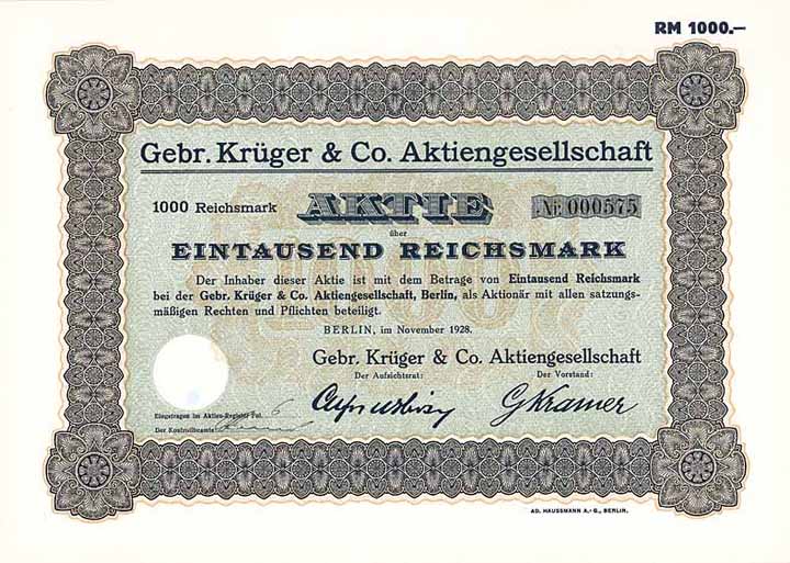 Gebr. Krüger & Co. AG