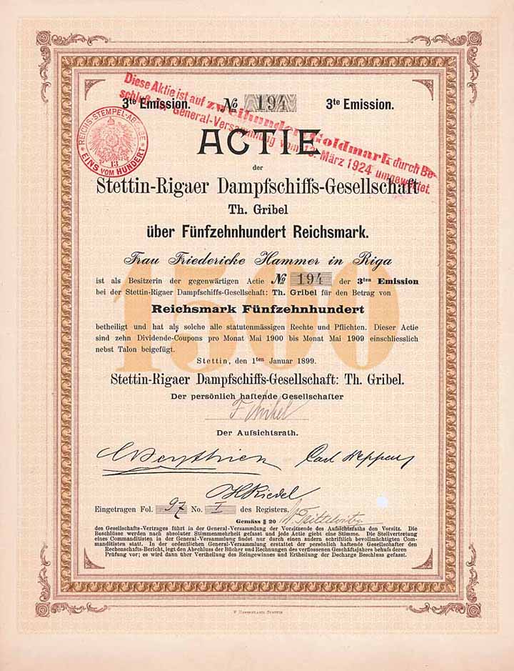 Stettin-Rigaer Dampfschiffs-Gesellschaft Th. Gribel KGaA