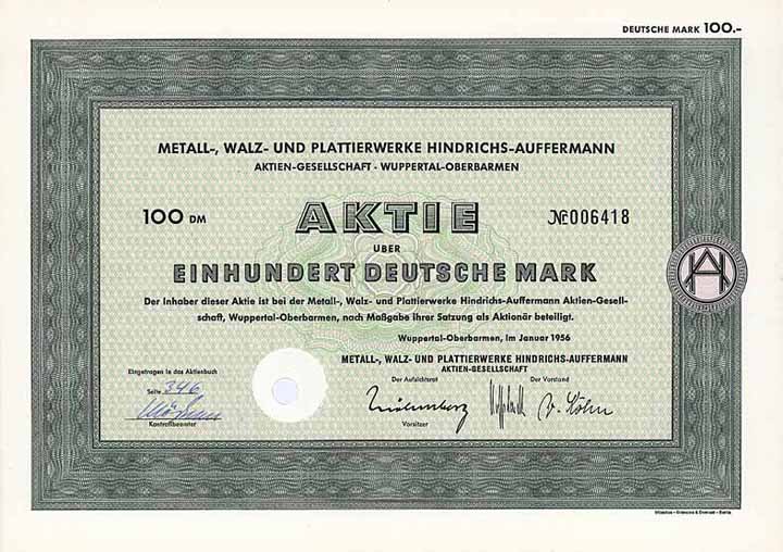 Metall-, Walz- und Plattierwerke Hindrichs-Auffermann AG