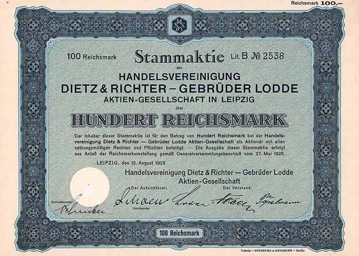 Handelsvereinigung Dietz & Richter - Gebrüder Lodde AG