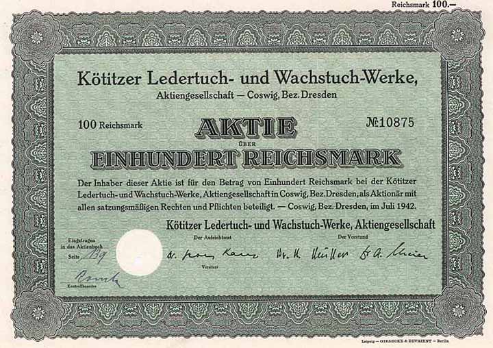 Kötitzer Ledertuch- und Wachstuch-Werke AG