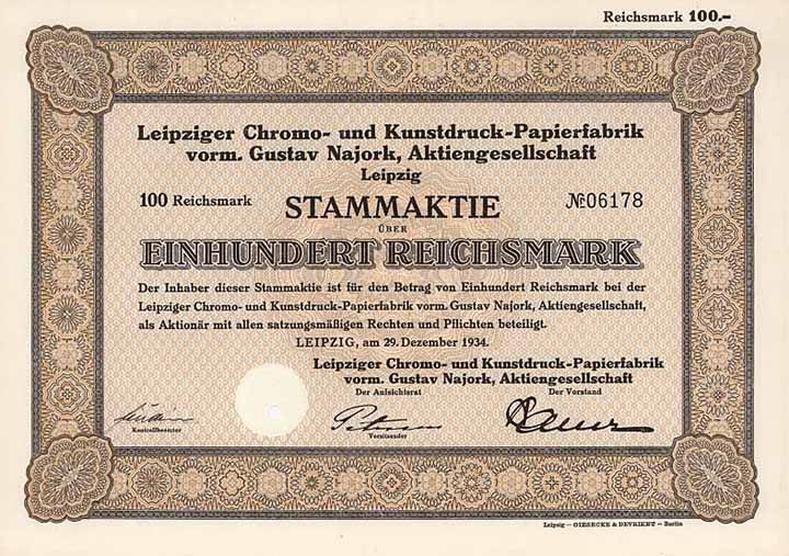 Leipziger Chromo- und Kunstdruck-Papierfabrik vorm. Gustav Najork AG