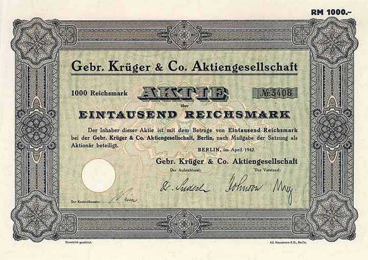 Gebr. Krüger & Co. AG