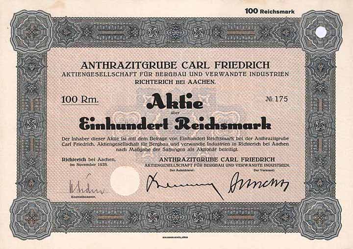 Anthrazitgrube Carl Friedrich AG für Bergbau und verwandte Industrien