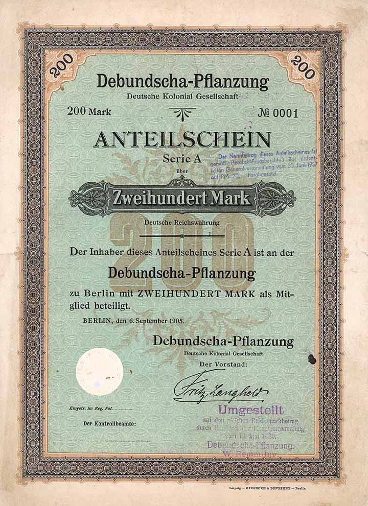 Debundscha-Pflanzung Deutsche Kolonial-Gesellschaft