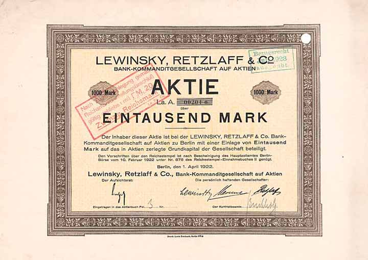 Lewinsky, Retzlaff & Co. Bank-KGaA