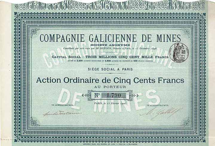 Cie. Galicienne de Mines S.A.